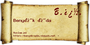 Benyák Éda névjegykártya